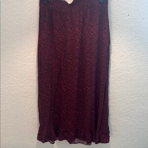 Goodthreads Burgundy Patterned Midi Skirt